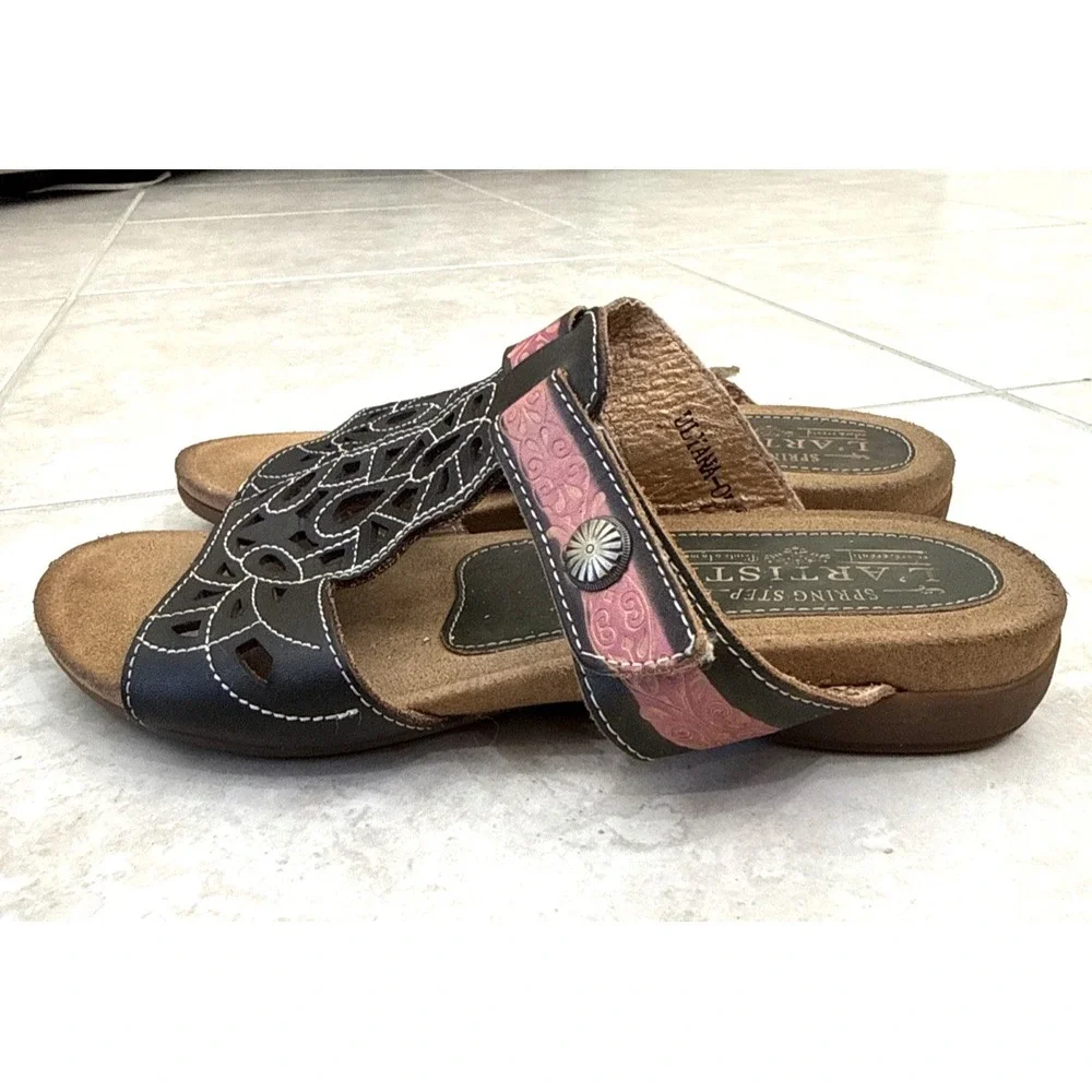 L'Artiste Sprin Step Olyana Sandals Slip On‎ Size 36 US 5.5/6 Boho Hippie